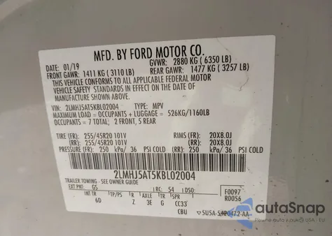 2019 Lincoln Mkt Reserve from USA, damaged, VIN 2LMHJ5AT5KBL02004